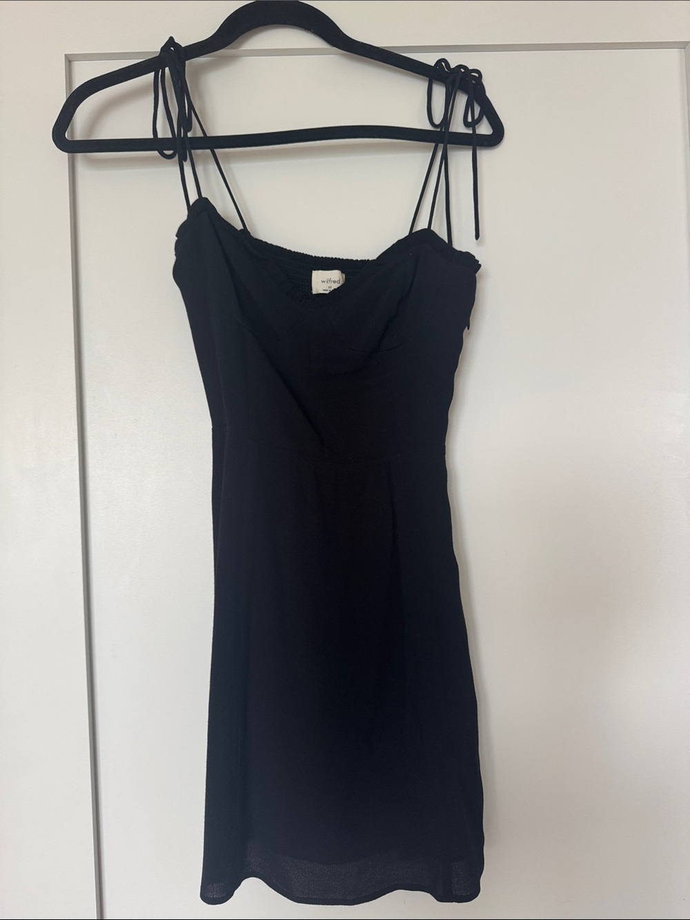 Aritzia Wilfred Black Mini Slip Dress